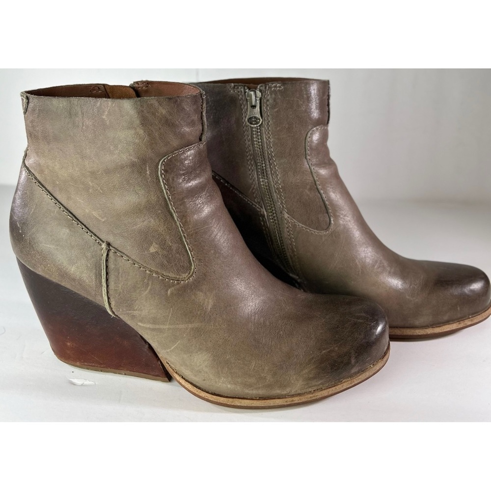 Korks Kork-Ease Women’s PATRINA Zip Leather Bootie Ankle Boot Tan, size 10